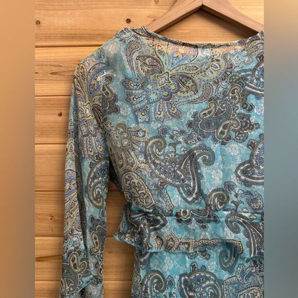 Vintage Y2K Fashion Bug Sz Small Silk Paisley Tank Crop Cardigan Set Coquette - Picture 12 of 13